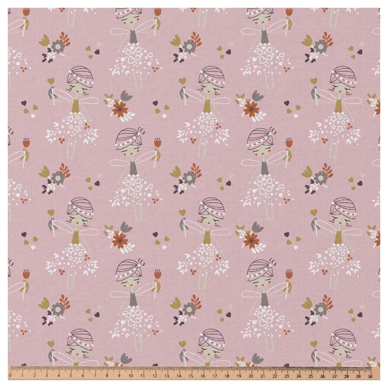 Algodón estampado MARYKA Rocío / Degradado rosas